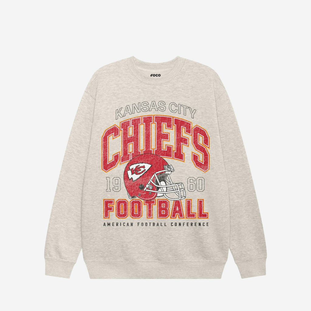 Kansas City Chiefs Varsity Crew Neck Sweatshirt FOCO S - FOCO.com