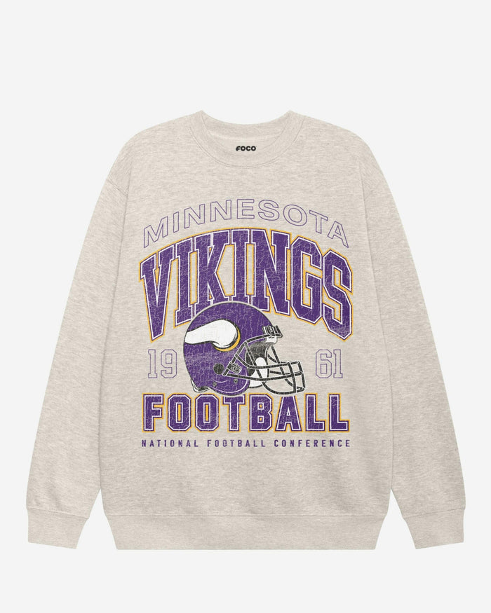 Minnesota Vikings Varsity Crew Neck Sweatshirt FOCO S - FOCO.com