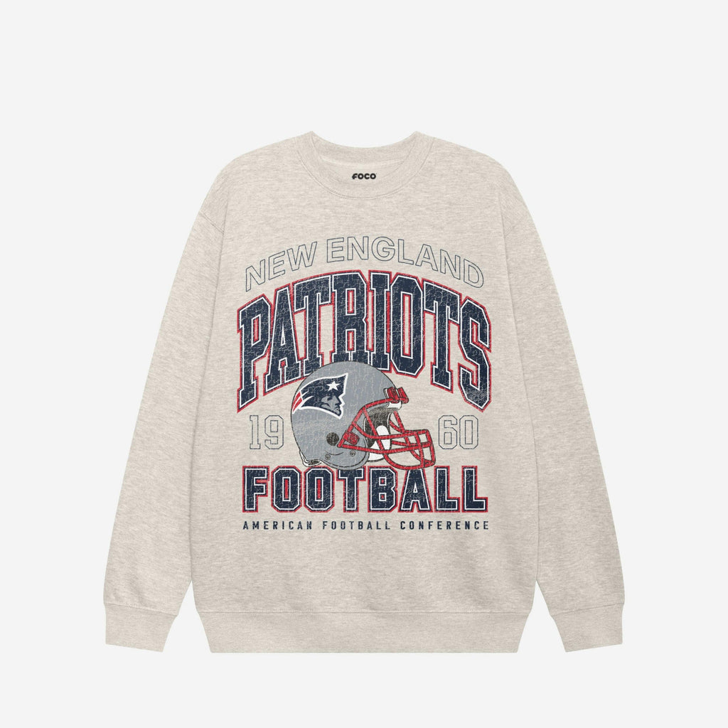 New England Patriots Varsity Crew Neck Sweatshirt FOCO S - FOCO.com