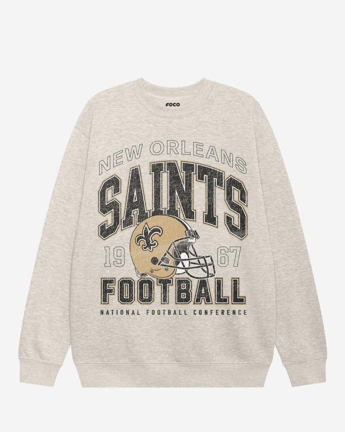 New Orleans Saints Varsity Crew Neck Sweatshirt FOCO S - FOCO.com