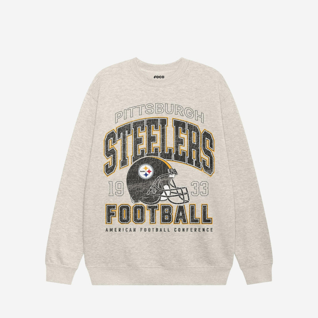 Pittsburgh Steelers Varsity Crew Neck Sweatshirt FOCO S - FOCO.com
