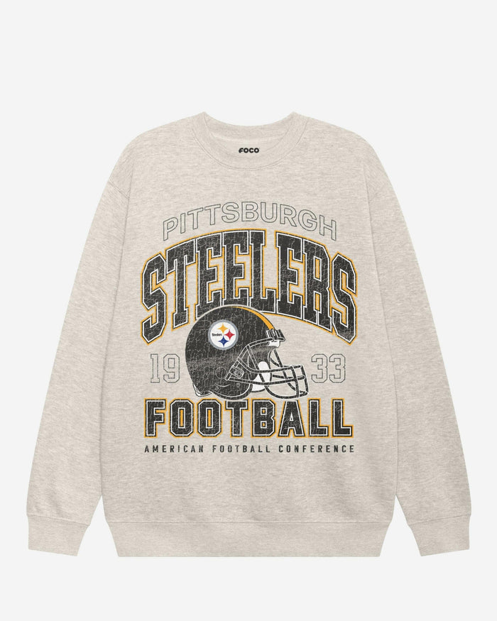 Pittsburgh Steelers Varsity Crew Neck Sweatshirt FOCO S - FOCO.com
