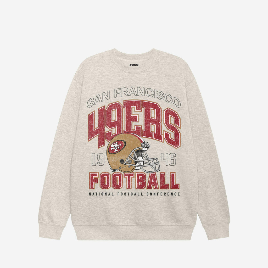 San Francisco 49ers Varsity Crew Neck Sweatshirt FOCO S - FOCO.com