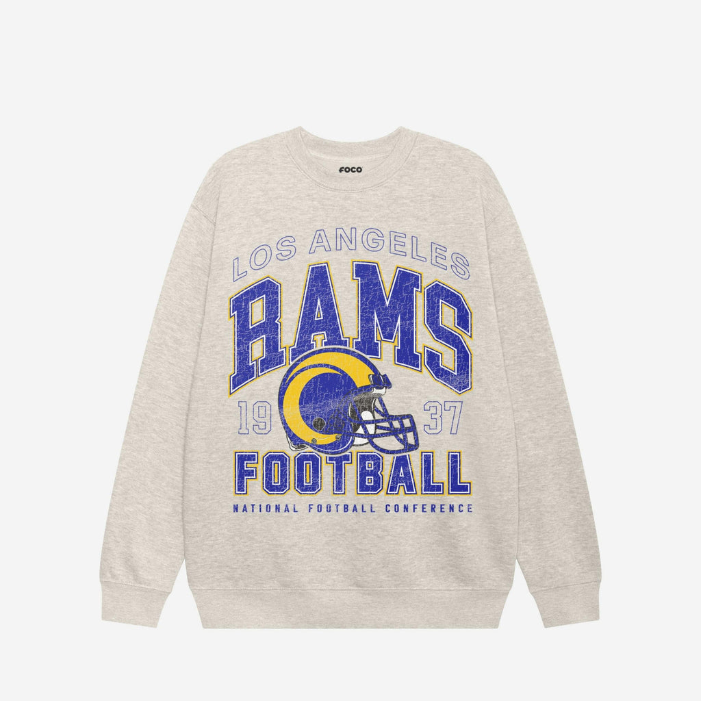 Los Angeles Rams Varsity Crew Neck Sweatshirt FOCO S - FOCO.com