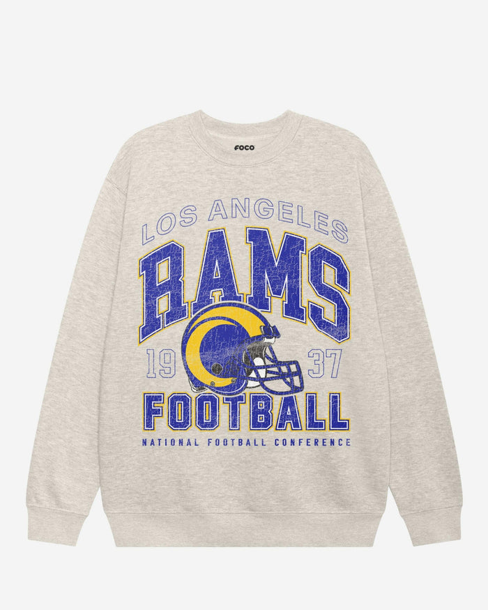 Los Angeles Rams Varsity Crew Neck Sweatshirt FOCO S - FOCO.com