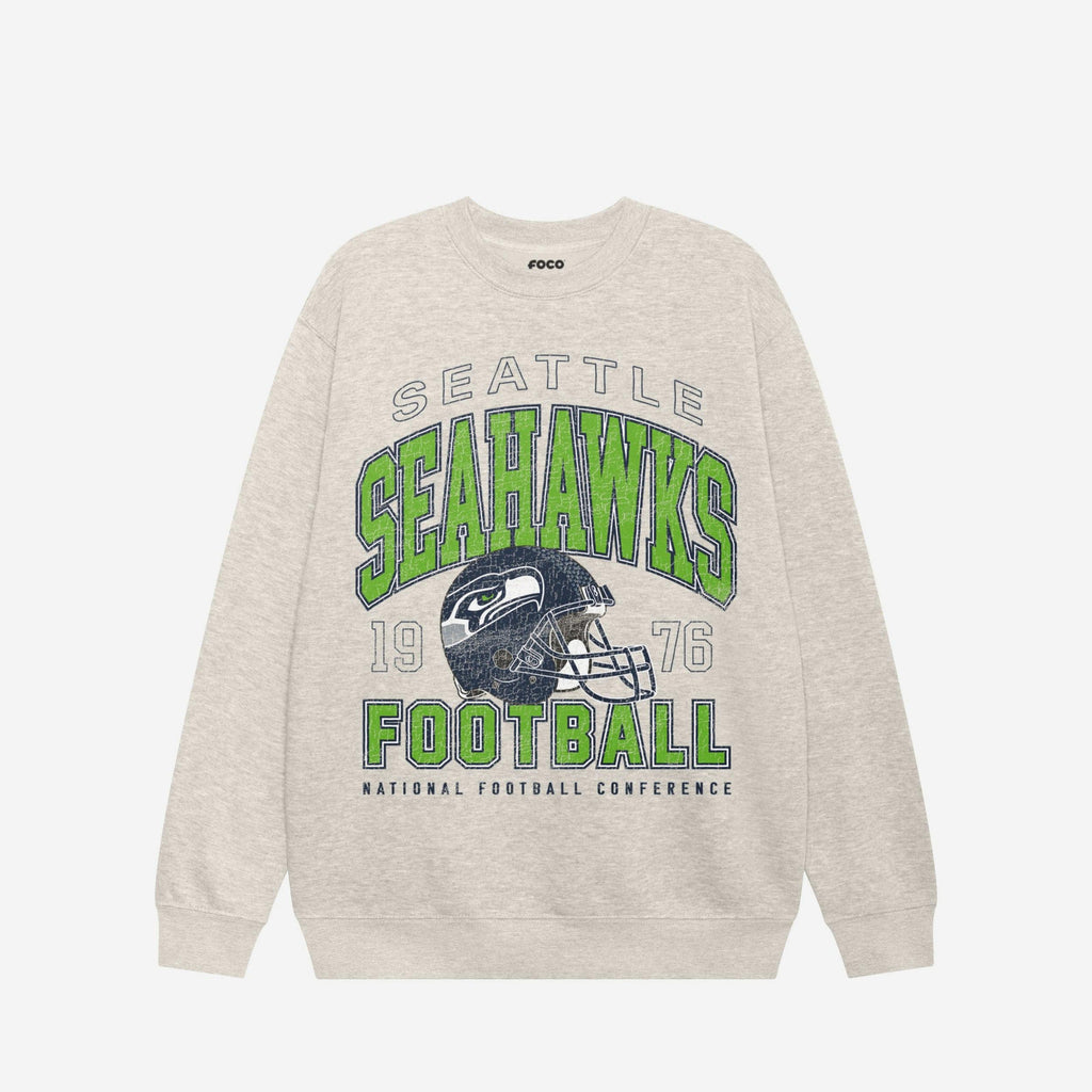 Seattle Seahawks Varsity Crew Neck Sweatshirt FOCO S - FOCO.com