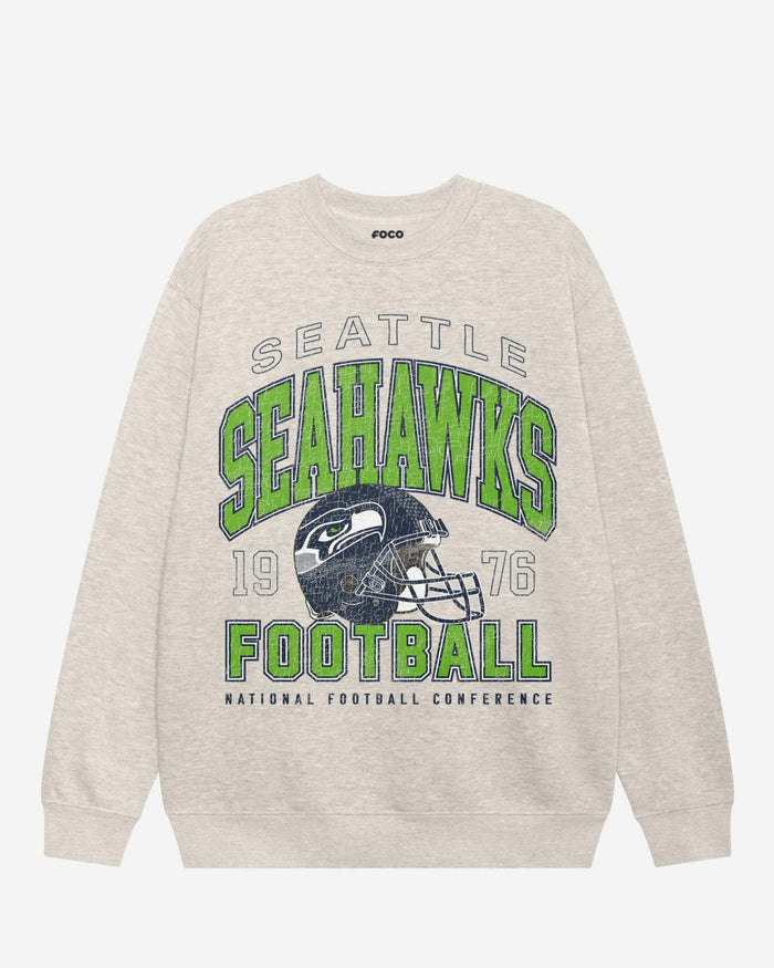 Seattle Seahawks Varsity Crew Neck Sweatshirt FOCO S - FOCO.com
