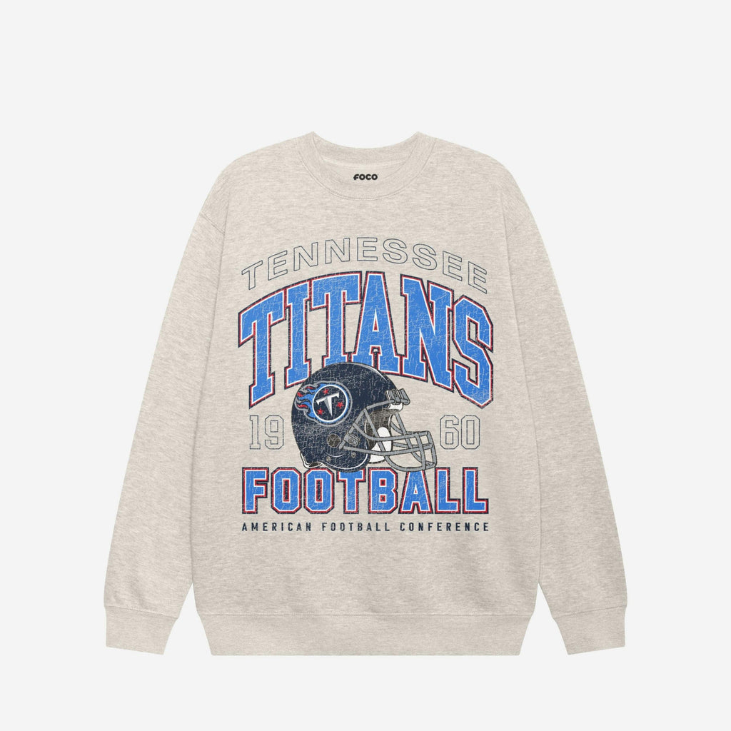 Tennessee Titans Varsity Crew Neck Sweatshirt FOCO S - FOCO.com