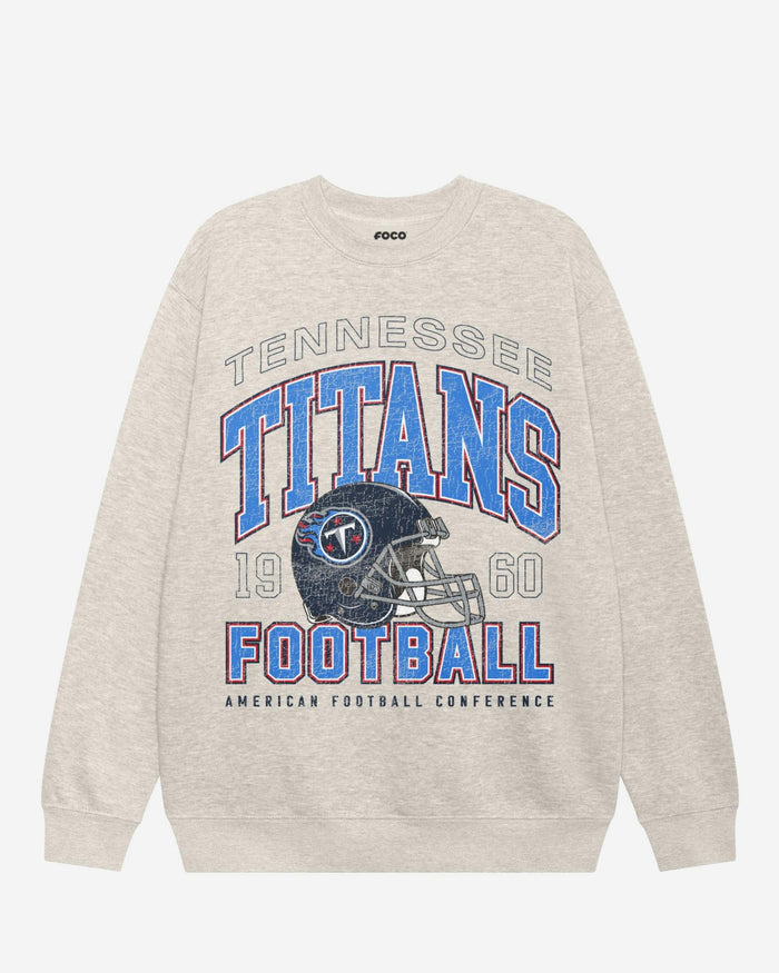 Tennessee Titans Varsity Crew Neck Sweatshirt FOCO S - FOCO.com