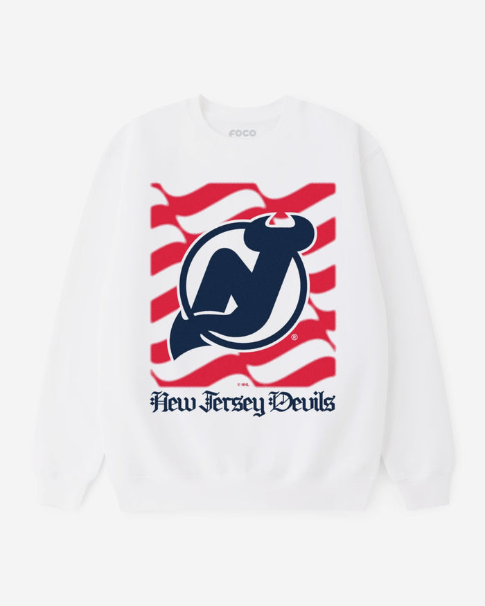 New Jersey Devils American Heritage Wordmark Crew Neck Sweatshirt FOCO S - FOCO.com