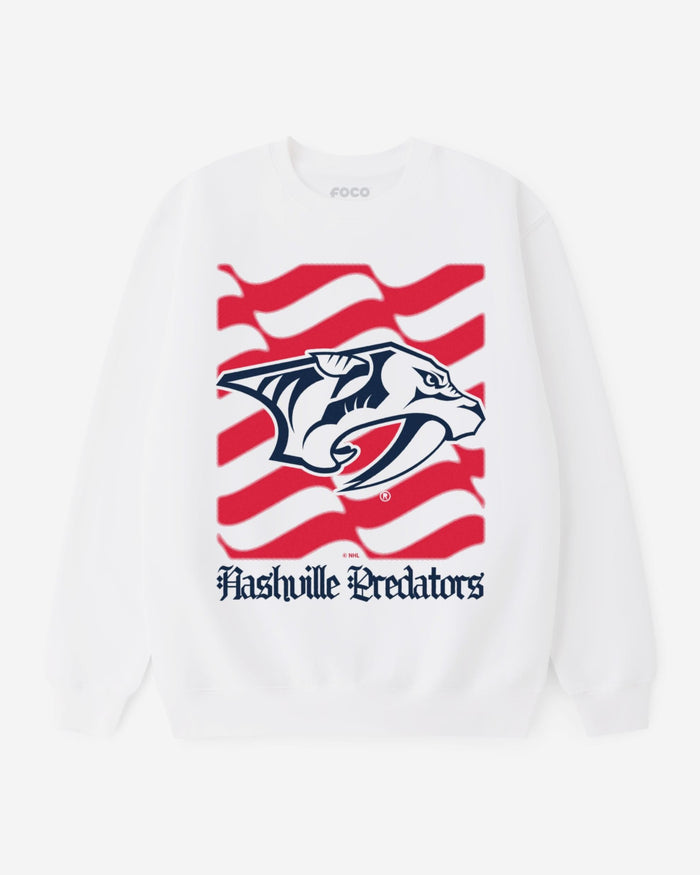 Nashville Predators American Heritage Wordmark Crew Neck Sweatshirt FOCO S - FOCO.com