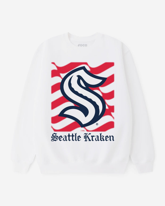 Seattle Kraken American Heritage Wordmark Crew Neck Sweatshirt FOCO S - FOCO.com