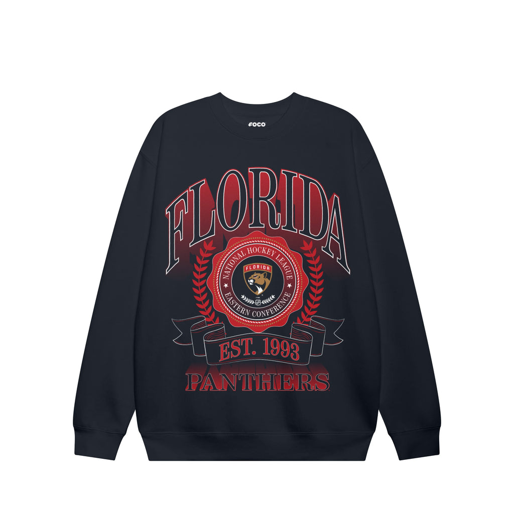 Florida Panthers Banner Crest Crew Neck Sweatshirt