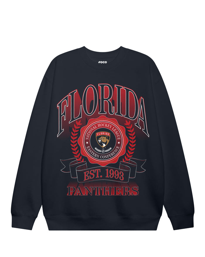 Florida Panthers Banner Crest Crew Neck Sweatshirt