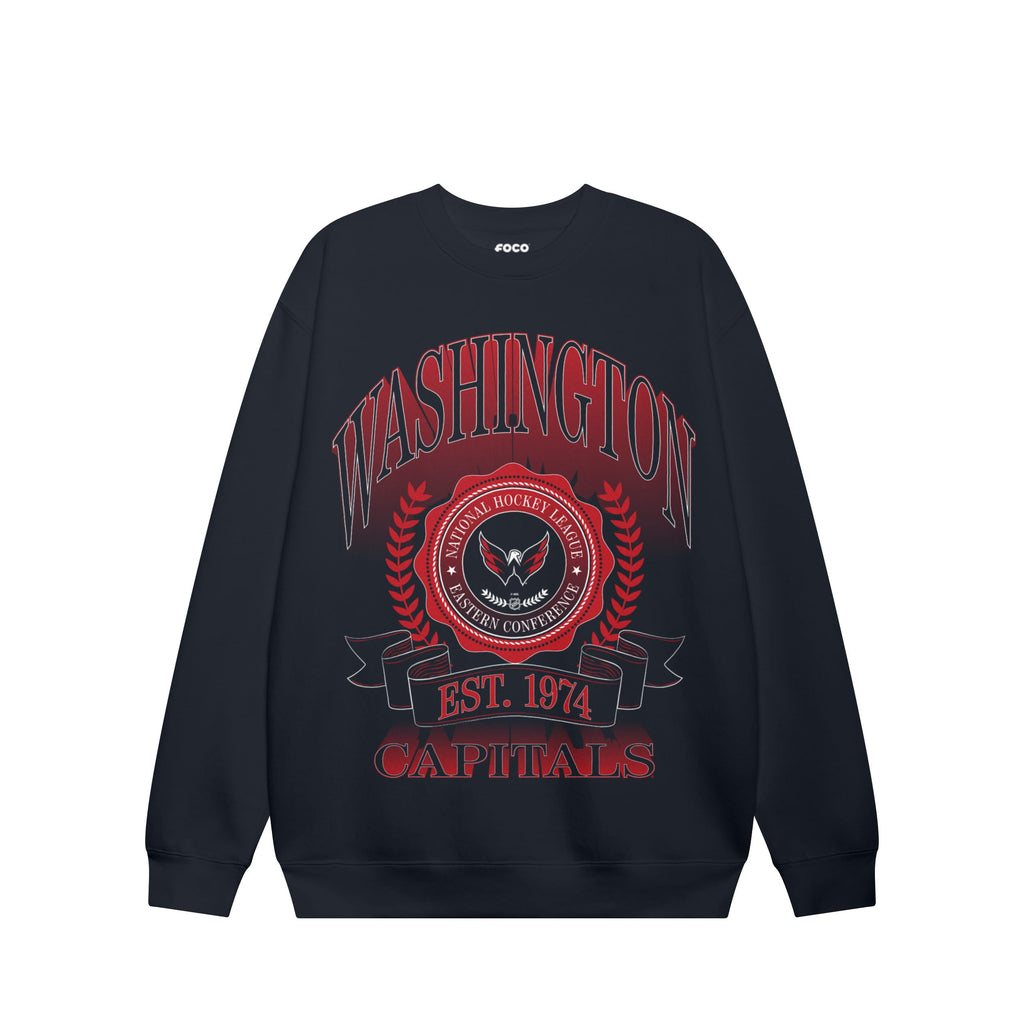 Washington Capitals Banner Crest Crew Neck Sweatshirt