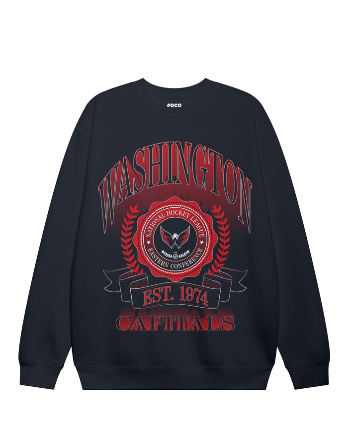 Washington Capitals Banner Crest Crew Neck Sweatshirt