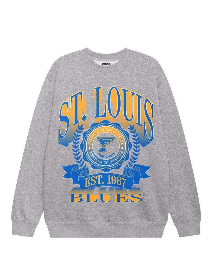 St Louis Blues Banner Crest Crew Neck Sweatshirt