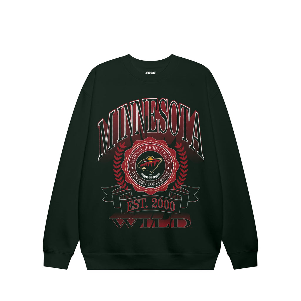 Minnesota Wild Banner Crest Crew Neck Sweatshirt