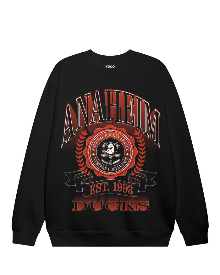 Anaheim Ducks Banner Crest Crew Neck Sweatshirt
