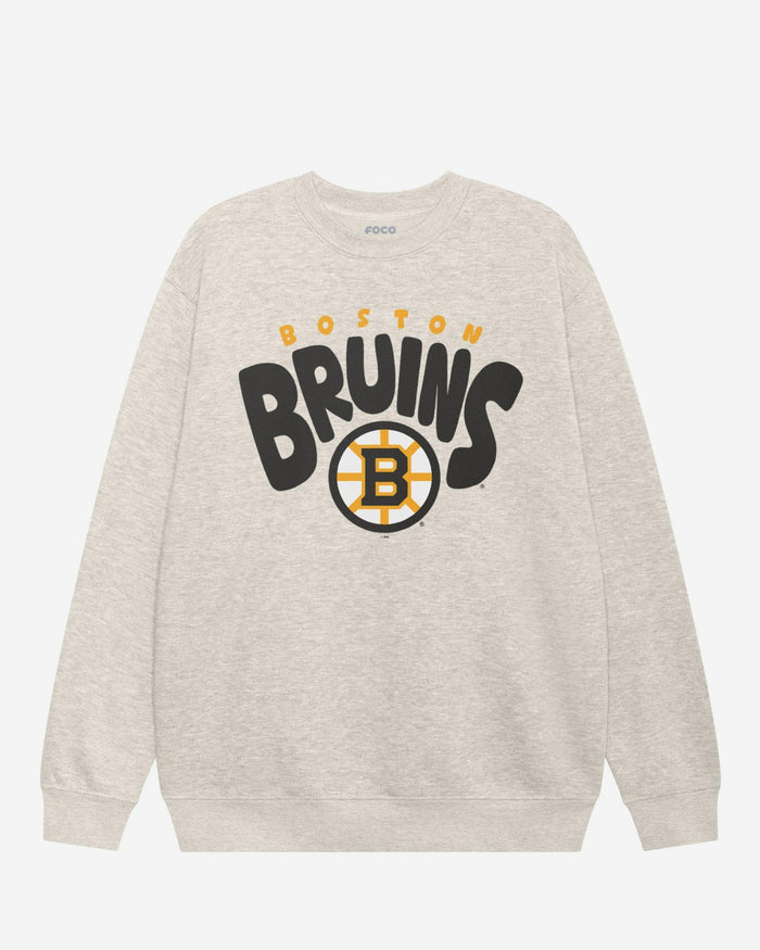 Boston Bruins Bubble Crew Neck Sweatshirt FOCO S - FOCO.com