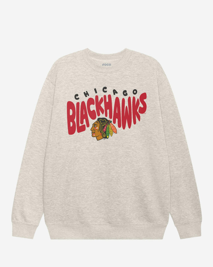 Chicago Blackhawks Bubble Crew Neck Sweatshirt FOCO S - FOCO.com