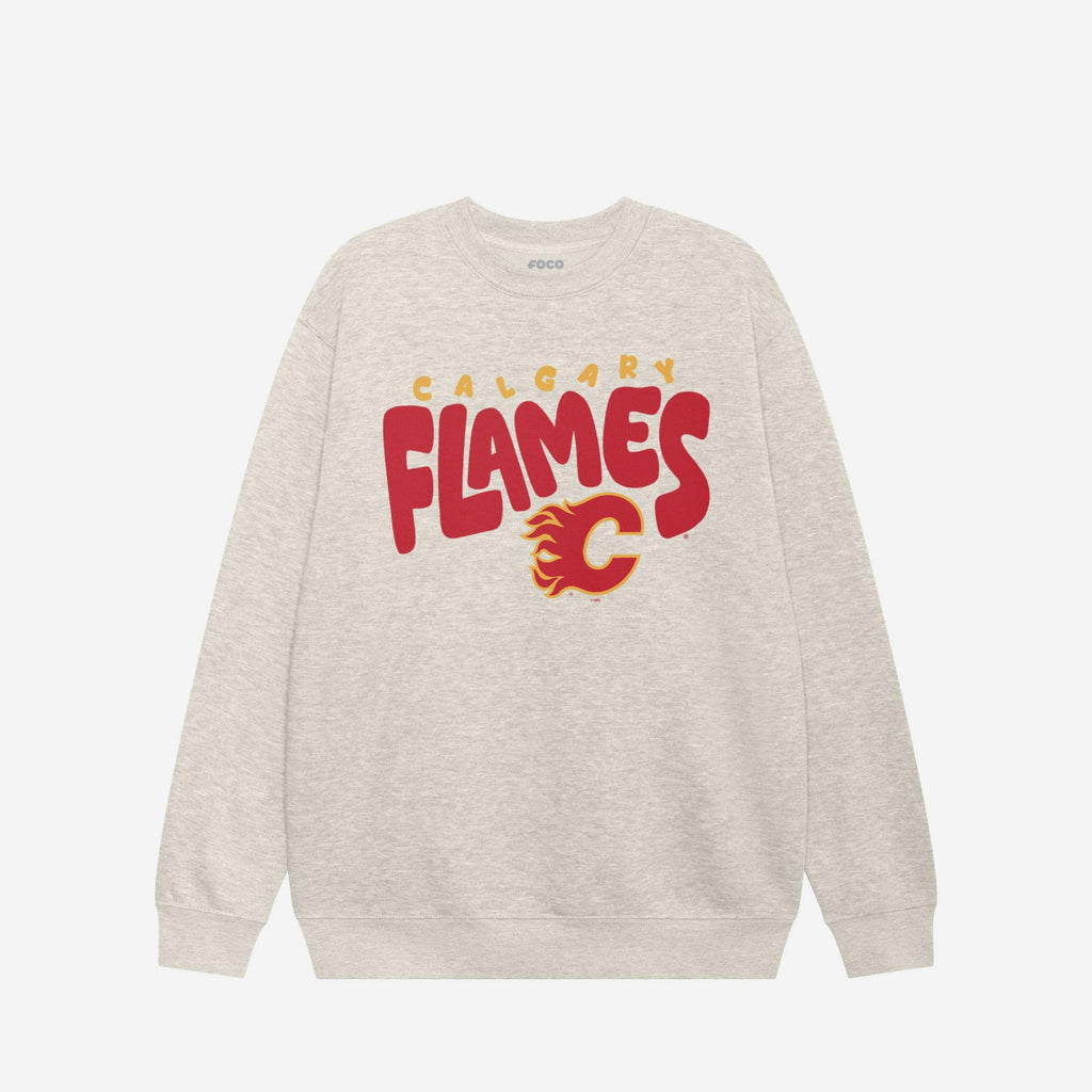 Calgary Flames Bubble Crew Neck Sweatshirt FOCO S - FOCO.com