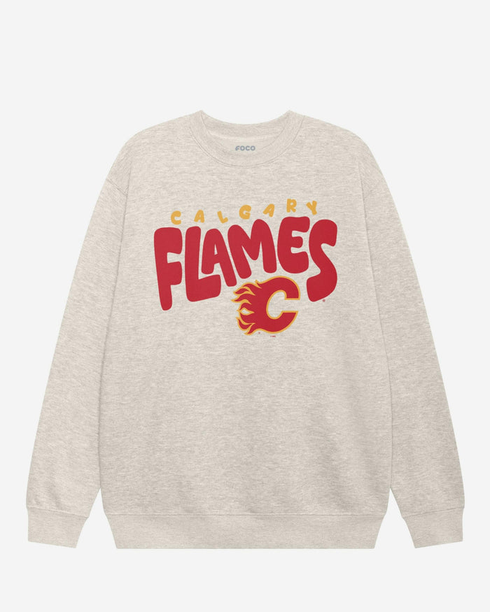 Calgary Flames Bubble Crew Neck Sweatshirt FOCO S - FOCO.com