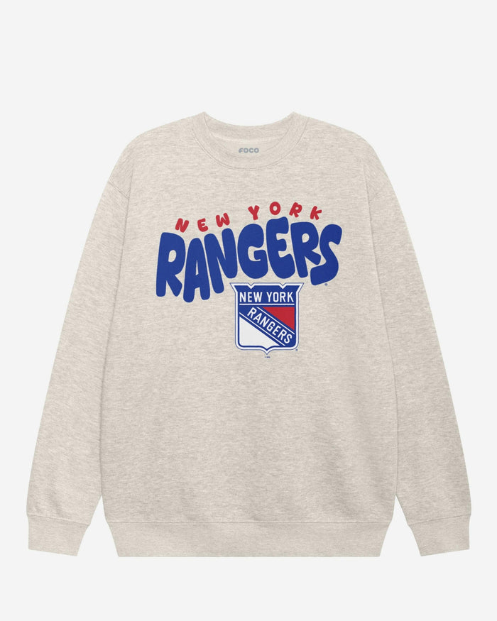 New York Rangers Bubble Crew Neck Sweatshirt FOCO S - FOCO.com