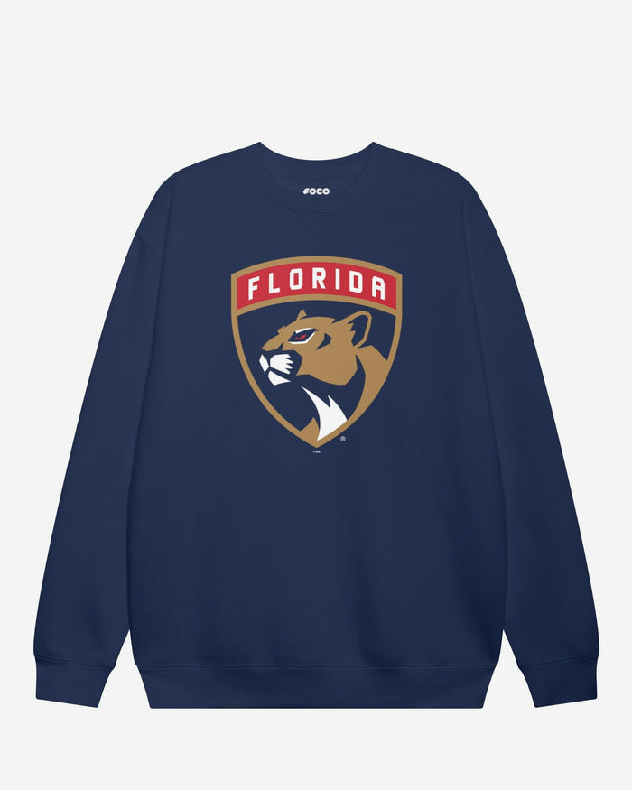 Florida Panthers Primary Logo Crew Neck Sweatshirt FOCO Navy S - FOCO.com