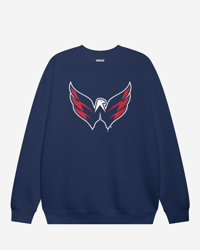 Washington Capitals Primary Logo Crew Neck Sweatshirt FOCO Navy S - FOCO.com