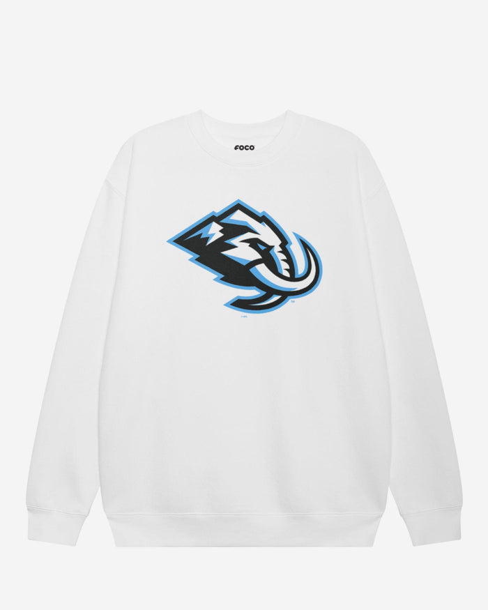 Utah Mammoth Primary Logo Crew Neck Sweatshirt FOCO White S - FOCO.com