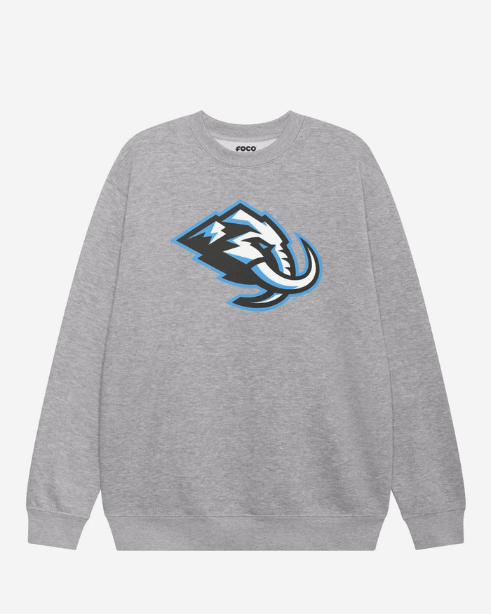 Utah Mammoth Primary Logo Crew Neck Sweatshirt FOCO Athletic Heather S - FOCO.com