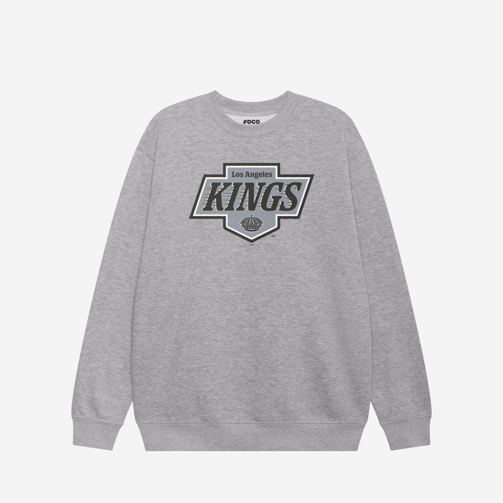 Los Angeles Kings Primary Logo Crew Neck Sweatshirt FOCO Athletic Heather S - FOCO.com