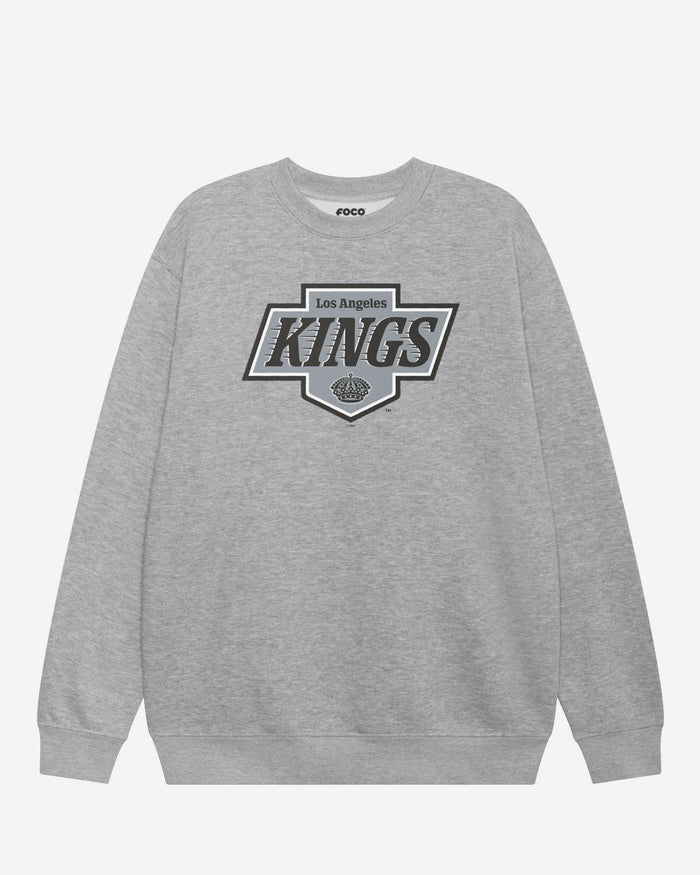 Los Angeles Kings Primary Logo Crew Neck Sweatshirt FOCO Athletic Heather S - FOCO.com