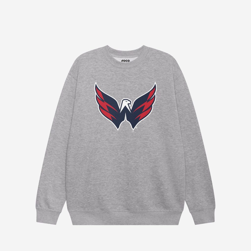 Washington Capitals Primary Logo Crew Neck Sweatshirt FOCO Athletic Heather S - FOCO.com