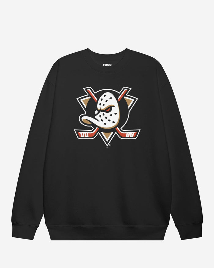 Anaheim Ducks Primary Logo Crew Neck Sweatshirt FOCO Black S - FOCO.com