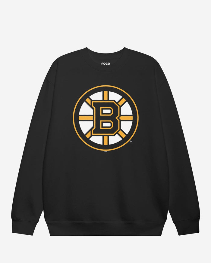Boston Bruins Primary Logo Crew Neck Sweatshirt FOCO Black S - FOCO.com