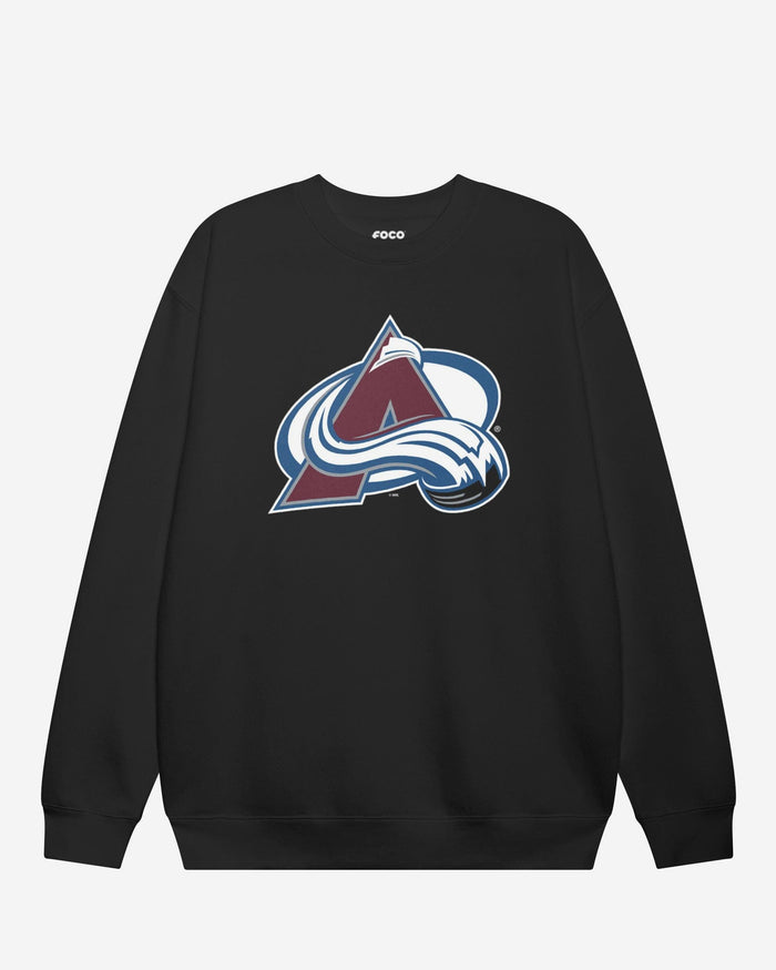 Colorado Avalanche Primary Logo Crew Neck Sweatshirt FOCO Black S - FOCO.com