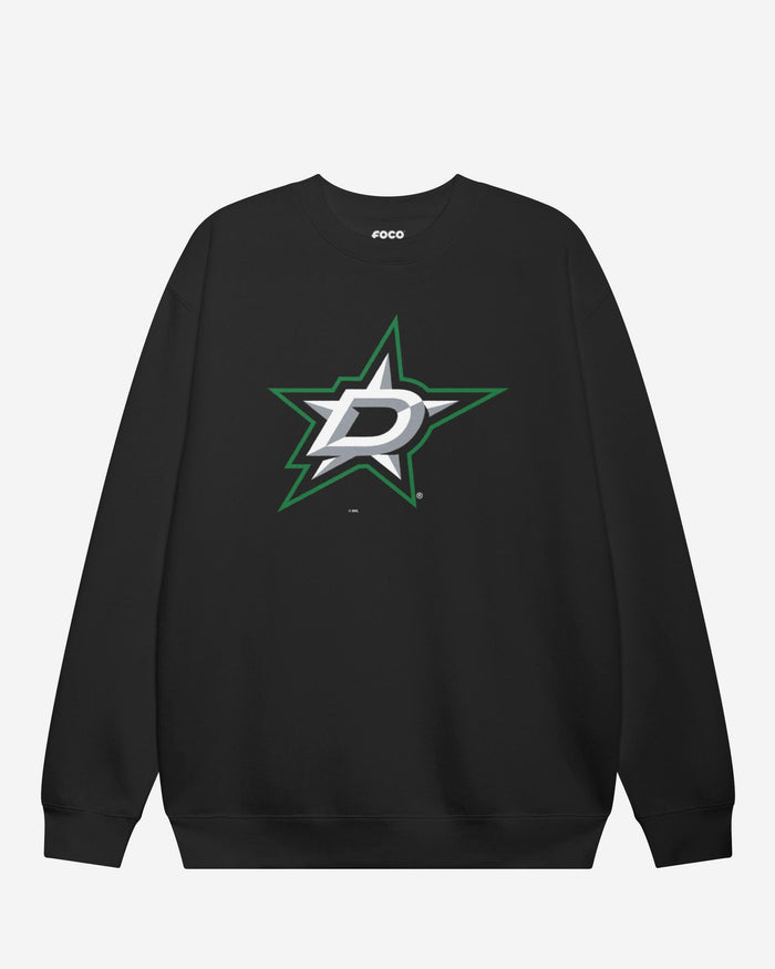 Dallas Stars Primary Logo Crew Neck Sweatshirt FOCO Black S - FOCO.com