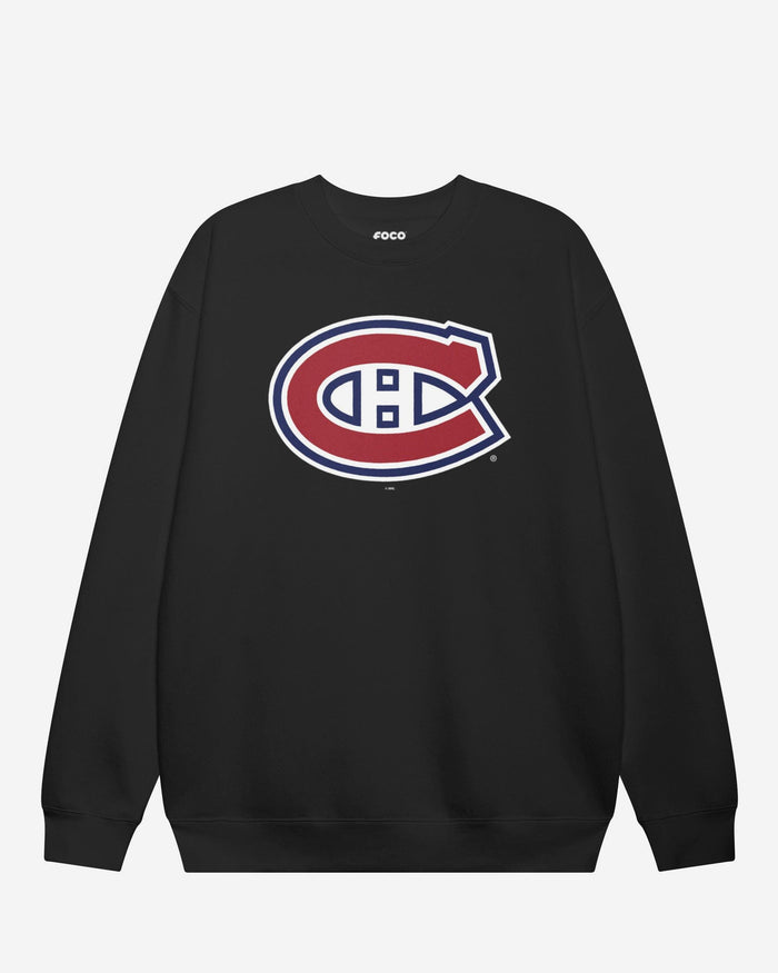 Montreal Canadiens Primary Logo Crew Neck Sweatshirt FOCO Black S - FOCO.com