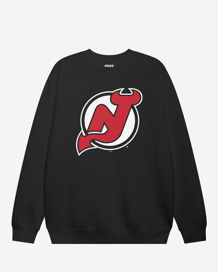 New Jersey Devils Primary Logo Crew Neck Sweatshirt FOCO Black S - FOCO.com