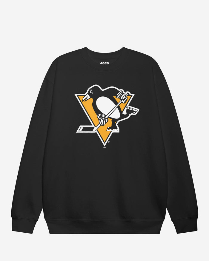 Pittsburgh Penguins Primary Logo Crew Neck Sweatshirt FOCO Black S - FOCO.com