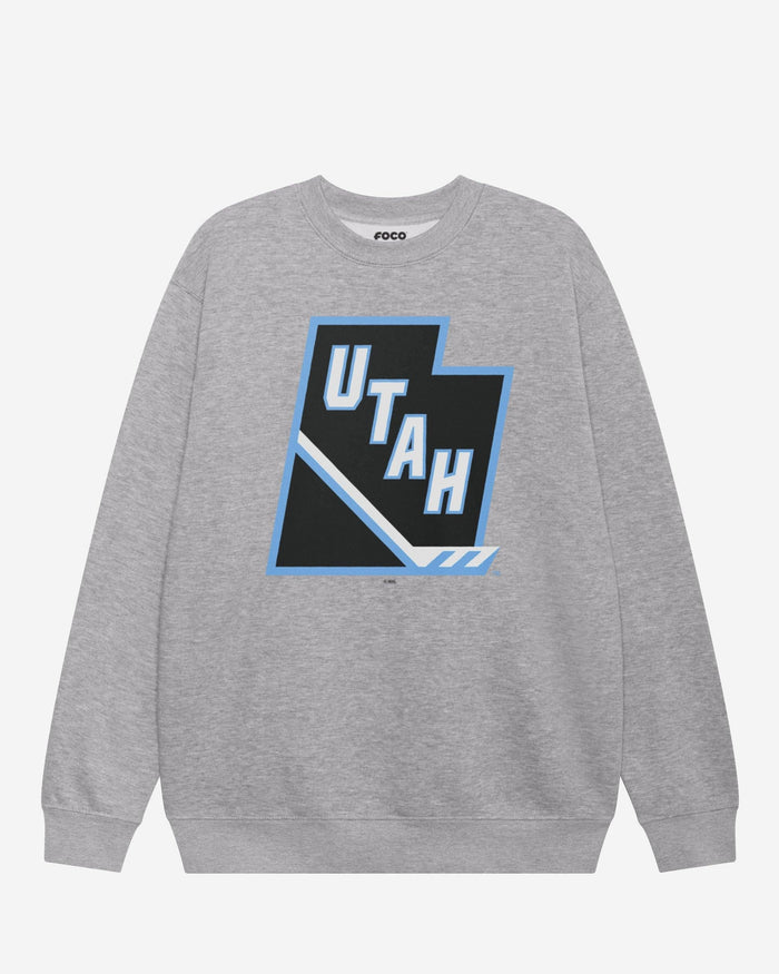 Utah Mammoth Tertiary Logo Crew Neck Sweatshirt FOCO Athletic Heather S - FOCO.com