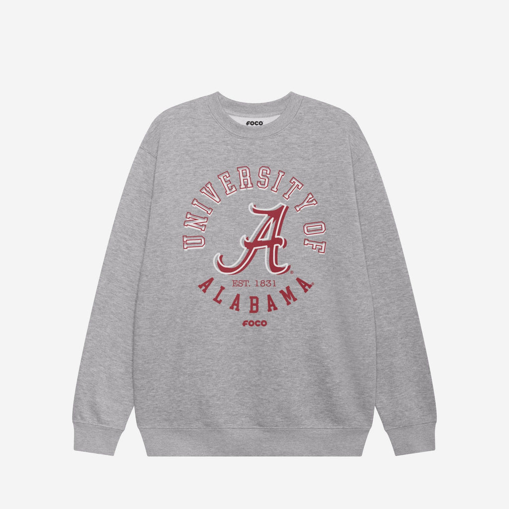 Alabama Crimson Tide Circle Vintage Crew Neck Sweatshirt FOCO S - FOCO.com
