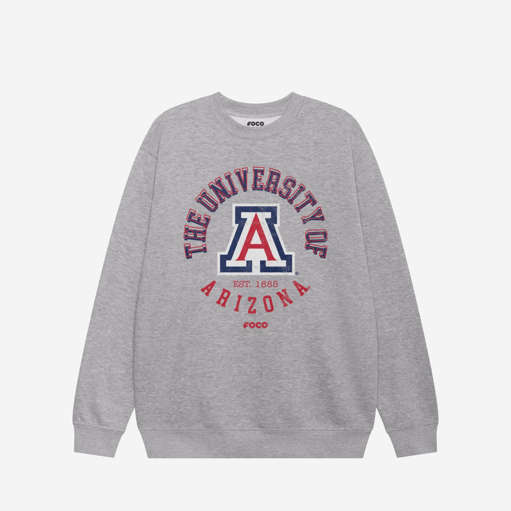 Arizona Wildcats Circle Vintage Crew Neck Sweatshirt FOCO S - FOCO.com