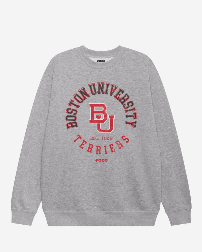 Boston Terriers Circle Vintage Crew Neck Sweatshirt FOCO S - FOCO.com