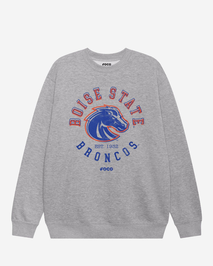 Boise State Broncos Circle Vintage Crew Neck Sweatshirt FOCO S - FOCO.com