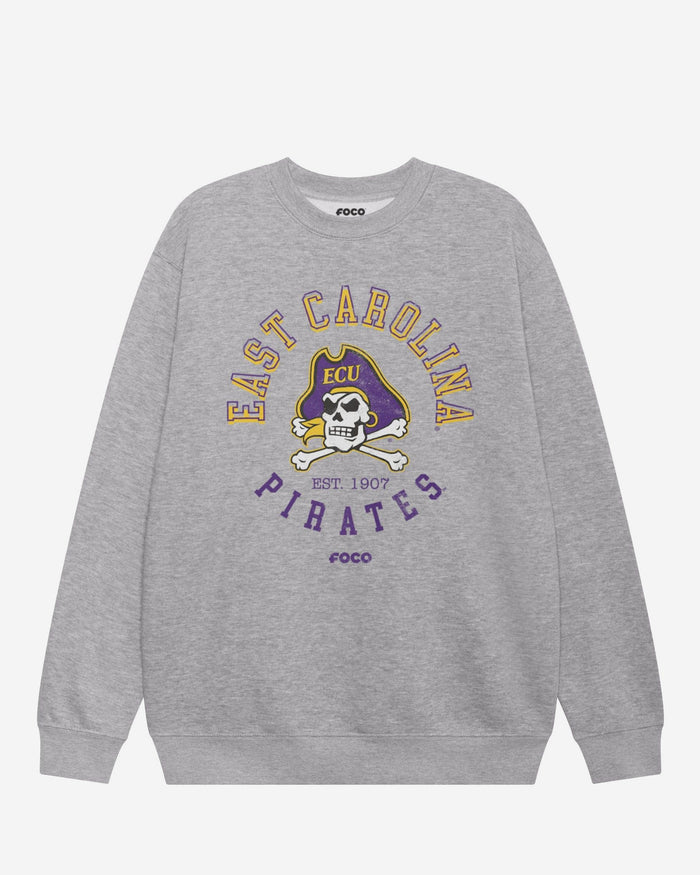East Carolina Pirates Circle Vintage Crew Neck Sweatshirt FOCO S - FOCO.com