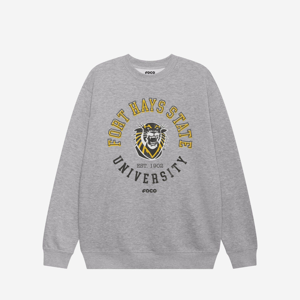 Fort Hays State Tigers Circle Vintage Crew Neck Sweatshirt FOCO S - FOCO.com