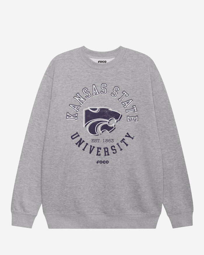 Kansas State Wildcats Circle Vintage Crew Neck Sweatshirt FOCO S - FOCO.com